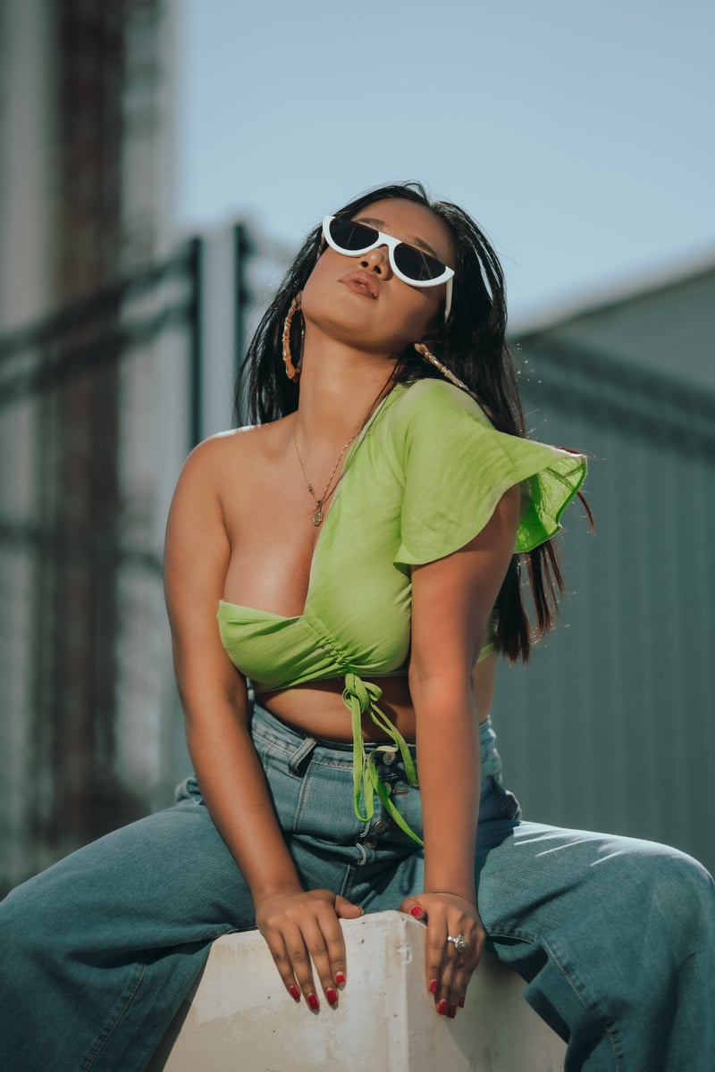 Woman Wearing Green Sexy Top